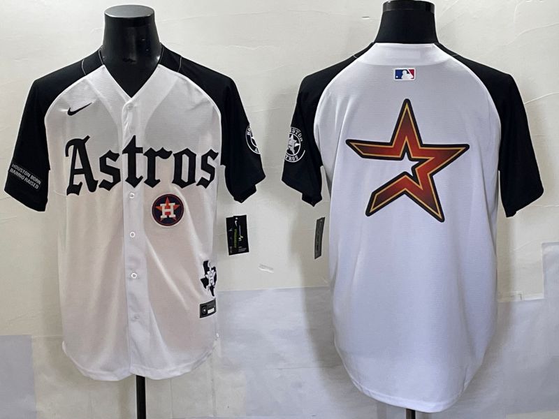 Men 2025 Houston Astros Blank White Black Five generations Joint Name Nike MLB Jersey style 18->houston astros->MLB Jersey